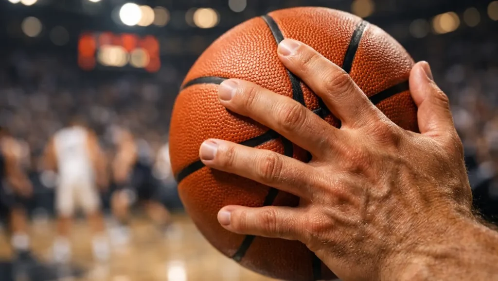 NBA Wetten Guide — Basketballspieler in der Arena beim Spielzug